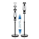 Desinfektionsständer höhenverstellbar inkl. Sensor - Desinfektions-Spender mit Nebeldüse für Flüssigmittel | berührungslose Handdesinfektion mit Sensor | Rundständer |SCHWARZ