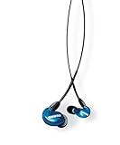 Shure AONIC 215 kabelgebundene geräuschisolierende Ohrhörer, klarer Klang, Einzeltreiber, sichere In-Ear-Passform, langlebige Qualität, kompatibel mit Apple- und Android-Geräten – Blau