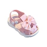 TDEOK Kleinkind Mädchen Mittleren Und Kleinen Kinder Sommer Schmetterling Wrap Rutschfeste Weiche Sohle Strand Schuhe Kleinkind Sandalen (Pink, 24 Toddler)