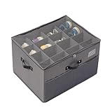 Großer Schuhkarton - Schuhorganizer mit Deckel, Schuhaufbewahrungsbox | Platzsparende Faltbox mit transparentem Deckel, verstellbare Trennbox für den