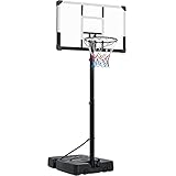 Yaheetech 228 bis 303 cm Basketballständer Höhenverstellbarer Basketballkorb Basketballanlage mit Rollen Indoors oder Outdoor