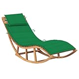 CIADAZ Schaukelliege mit Auflage Massivholz Teak, Liegestuhl Balkon, Gartenliege, Sonnenliege, Deckchair, Saunaliege, Sonnenstuhl 3063338