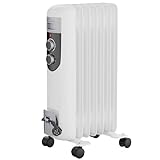 Tronitechnik® Elektroheizung Ölradiator Öl-Heizung Radiator 3 Heizstufen 7 Rippen Elektrischer Heizkörper Energiesparend Thermostat Überhitzungsschutz Heizgerät