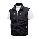 Herren Weste Outdoor Baumwolle Outdoor Safari Weste Arbeitsweste Solide Jacke Mesh Weste Mehrere Taschen Camping Fotografie Ärmellos Angeljacke Multi-Pocket leicht Anglerweste