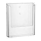 ogoPLUS DIN A4 Wandprospekthalter Hochformat / Prospekthalter, Prospektständer, Flyer-Ständer, Flyerhalter, Prospektbox glasklar, Aufsteller, Werbung, Wandmontage