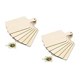 DOITOOL 12 Stück Mini Holz Schneidebrett Teiliges Diy Brotbrett mit Griff als Servierplatte für Käse Obst und Snacks Blanko zum Gestalten und Basteln