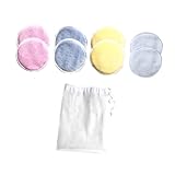 PENIKOKO 8 Stück Teiliges Waschbares Abschminkpad aus Dreilagiger Baumwolle Wiederverwendbare Gesichtsreinigungspads mit Aufbewahrungsnetz Sanfte Make up entfernung und Porentiefe