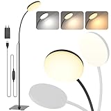 Mojimdo Stehlampe, [3 Farben & 10 Helligkeiten] Schlanke LED Leselampe Stehend, Dimmbar Einstellbare Flexible Stehleuchte für Kinderzimmer, Büro, Wohnzimmer, Ecke Nachttischlampe