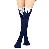 Generisch Mikrofaser Strümpfe Damen Farbsocken Oberschenkelhohe Socken Overknee-Socken Festival Weihnachten Damen Strümpfe Socken (L, One Size)