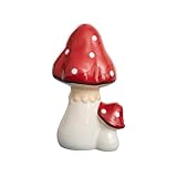 HEITMANN DECO Fliegenpilz aus Porzellan – Herbstdeko in Rot-Weiß, ca. 18,5 cm, Dekofigur für Tisch, Fenster & Regal