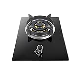 Edelstahl-Gasherd, 5,2-kW-Feuerring-Gaskocher, Mit Flammenausfallschutz, Gusseisen-Topfgestell Aus Gehärtetem Glass, For Küchen-Wohnmobile(LPG)