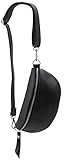SH Leder ® echt Leder Hüfttasche Damen Herren Unisex Gürteltasche für Festival Reise Bauchtasche kleine Crossbody Bag Frauen Ledertasche 23x12cm AVA G292 (Schwarz)