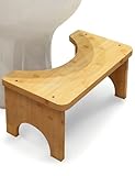 SeiriHelper Toilettenhocker aus Bambusholz für Erwachsene, Klohocker für verbesserten Stuhlgang, WC Hocker für bequemes Sitzen im Badezimmer (Holzfarbe)