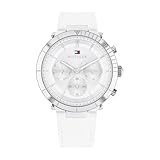 Tommy Hilfiger Multi Zifferblatt Quarz Uhr für Damen mit Weisses Lederarmband - 1782352