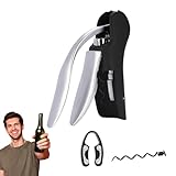Weinöffner mit Korkenzieher, Weinflaschenöffner mit vertikalem Korkenzieher, kompakt, ergonomischer Korkenzieher mit vertikalem Hebel, Korkenzieher und Öffner, inklusive Antihaft-Schrauben