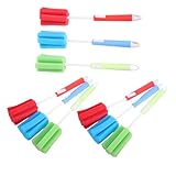 Supvox 9 Stück Schwammflaschenbürste spülschwamm bürste Bürstenreiniger für Wasserflaschen Milchbecherbürste Reinigungsbürste für Schwammflaschen Schwamm für Wasserflaschen Plastik