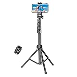 YOTOCversion 1,7 Meter/67 Zoll Handy stativ und Bluetooth Selfie Stick Stativ Tripod, Fernbedienung, kompatibel mit iPhone 14/13/12/12 pro/11/11pro/8/7