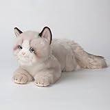 CU-MATE 50,8 cm Graue Ragdoll-Katze, Stofftier, Puppen, niedliches handgefertigtes Plüschtier, Ann Baker, Katze, Geburtstagsgeschenk für Jungen und Mädchen