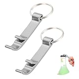 2 Stück Flaschenöffner Schlüsselanhänger - Silber Schlüsselanhänger Flaschenöffner, Aluminium Bieröffner Bottle Opener, Mini Bieröffner Schlüsselanhänger für Karneval, Familie, Camping, Parteien