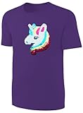 Blackshirt Company Kinder T-Shirt Wende Pailletten Einhorn Streichel Shirt Lila Größe 116