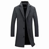 Herren Anzugsakko Lang Mantel Herren Winter Sakko Sportlich Freizeit Blazer Regular Fit Männer Wintermantel Leicht Herren Sakko Sportlich Elegant Freizeit Jacket Herren Jacke