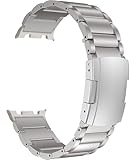 MaKTech Titanium Armband,Metall-Armband mit Nahtlosem Stecker,für Samsung Galaxy Watch 8 40/44mm & Classic 46mm [2025] (Silber)