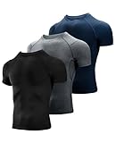 Niksa Kompressionsshirt Herren, Laufshirt Kurzarm Funktionsshirt Atmungsaktiv Sportshirt Männer T-Shirt