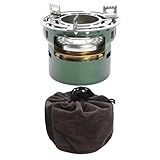 Spirituskocher mit Topflappen, Aufbewahrungstasche, Robuster, Kompakter Spiritusbrenner