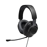 JBL Quantum 100 Over-Ear Gaming Headset – Wired 3,5 mm Klinke – Mit abnehmbarem Boom-Mikrofon – Kompatibel mit vielen Plattformen – Schwarz