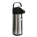 Airpot Pumpkanne 2,2l 3l oder 5l Isolierkanne Thermoskanne isolierte Kaffeekaraffe Kaffeekanne Gastro Kaffeespender auch für Camping aus Edelstahl & GRATIS-HLKauf-Block (3 Liter & 1x HLKauf-Block)
