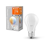 LEDVANCE Smarte LED-Lampe mit WiFi-Technologie für E27-Sockel, mattes Glas ,Lichtfarbe änderbar (2700K-6500K), 806 Lumen, Ersatz für herkömmliche 60W-Leuchtmittel, smart dimmbar, 1-er Pack
