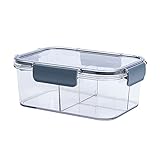 Die Box kann in Aufbewahrungsboxen, Gemüse-Snack-Aufbewahrung, transparente Crisper mit Deckel, Obst- Gemüse-Bento-Box-Lunchbox unterteilt werden Kleine Küche (F, One Size)