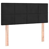 vidaXL Kopfteil, Bettkopfteil mit Holzbeinen, Höhenverstellbar Polsterkopfteil für Bett, Betthaupt Bettzubehör Schlafzimmer, Schwarz 100x5x78/88cm Samt
