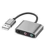 Geavonyg USB Auf-3 5-mm Adapter Externe Soundkarte Für Gaming Headset Kompatibel Mit PC Kopfhörer Mikrofon Adapter Innovative Unterhaltungselektronik
