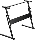 McGrey Z-Keyboardständer - Ergonomische Drehschrauben - Exakte Positionierung möglich dank integrierter Messskala - Höhenverstellbar von 55-83 cm - Gummierte Füße, um Kratzer im Boden zu vermeiden