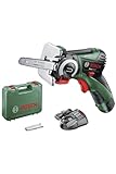 Bosch Home and Garden Akku Säge EasyCut 12 (1 Akku, NanoBlade Technologie, 12 Volt System, im Koffer), Schwarz, Grün, Rot