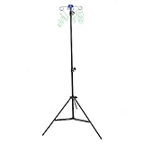 Tragbarer IV-Stangenständer, 82,6 Zoll Höhenverstellbarer, Faltbarer IV-Flüssigkeitsbeutel mit 4 Haken, Leichter Tragbarer Infusionsständer aus Aluminiumlegierung für Pflegeheime und Häusliche Pflege