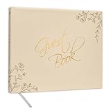 Only Zest Gästebuch für Hochzeitsempfang, Babyparty, Geburtstagsfeier, Hochzeitsbücher für Gäste zum Anmelden, leere Seiten für Polaroid-Fotos, perfektes Andenken für besondere Anlässe, cremefarben