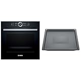 Bosch HBG675BB1 Serie 8 Einbau-Backofen, 60 x 60 cm & HEZ631070 / universelles Backblech/emailliert / 37,5 × 45,5 × 3 cm (L × B × H) / spülmaschinengeeignet/robust/kratzunempfindlich/anthrazit