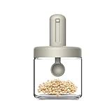 Salzbehälter mit Deckel und Löffel, Glasbehälter mit Löffel, transparenter Behälter für Zucker und Salz, Gewürzglas, Vorratsgläser für Küche, kleine Lebensmittelaufbewahrung a