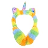 Garneck Flauschiger Einhorn Ohrenwärmer Winddichter Ohrenschützer Faltbar Plüsch Winter Earmuff für Damen und Herren Reise Outdoor Gehörschutz