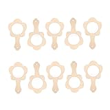 minkissy 10 Stück Teiliges DIY Holzspiegel Bemalen Handlicher Unbemalter Handspiegel aus Holz Vielseitige Bastelvorlage für Kreative Handarbeit für Kindergarten und Malprojekte