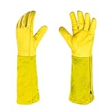 Suoumwa Rosenschnitt-Handschuhe für Männer und Frauen, Lange Dornensichere Gartenhandschuhe, Atmungsaktives Leder, Bestes Garten-Geschenk für Gärtner.