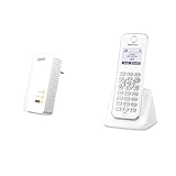 AVM Fritz!Powerline 1260 Single-Adapter (1.200 MBit/s, WLAN-Access Point, ideal für Media-Streaming oder NAS-Anbindungen, deutschsprachige Version) weiß & Fritz!Fon M2 DECT-Komforttelefon