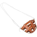 Veemoon Ledermundschutz für Pferd und Rind Atmungsaktive Maulkorb Verstellbar für Sicheres Beißen Verhindern Komfortabel Leicht zu Reinigen Inklusive Seil Mittel