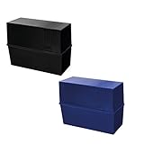 Herlitz Karteikasten A5, leer, blau oder schwarz