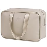 Volle Größe Kulturbeutel Große Kosmetiktasche Reise Make-up Taschen Organizer für Damen und Frauen (Braun)