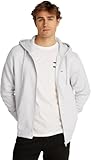 Tommy Jeans TJM Reg S Flag Zip Fleece Thru Kapuzenpullover, Herren, Grau (Silver Grey Heather), XL