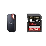 SanDisk Extreme Portable SSD 4 TB & Extreme PRO SDXC UHS-II Speicherkarte V60 64 GB (280 MB/s, 6K, 4K UHD, U3, C10, Rescue PRO Deluxe)