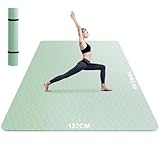 Yogamatte XXL- Extra Groß Breit Yoga Matte, Sportmatte Fitnessmatte Rutschfest 198cm x137cm x6mm Dicke,Ultra Haltbar, Gymnastikmatte für Pilates, Gym, Zuhause, Workout